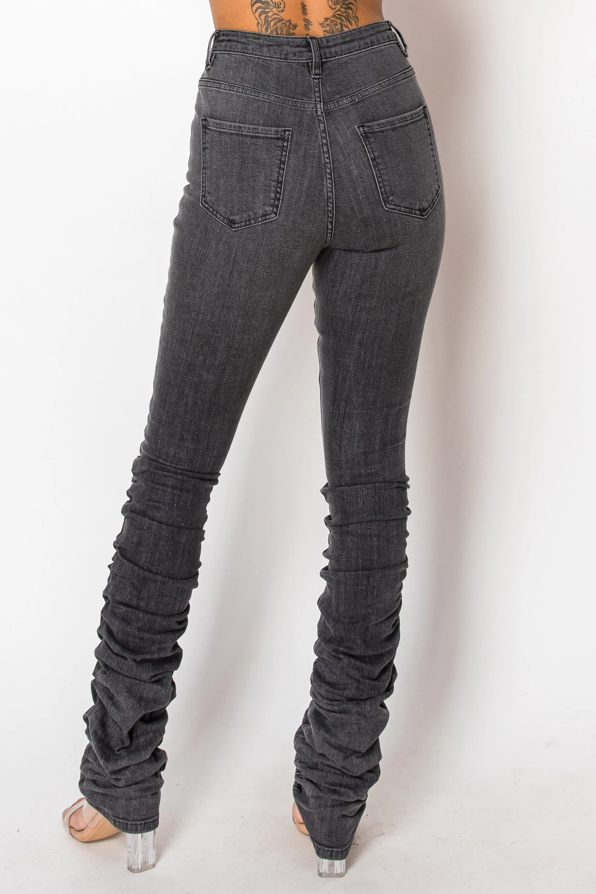 40578 High Rise Skinny Scrunchy Jeans