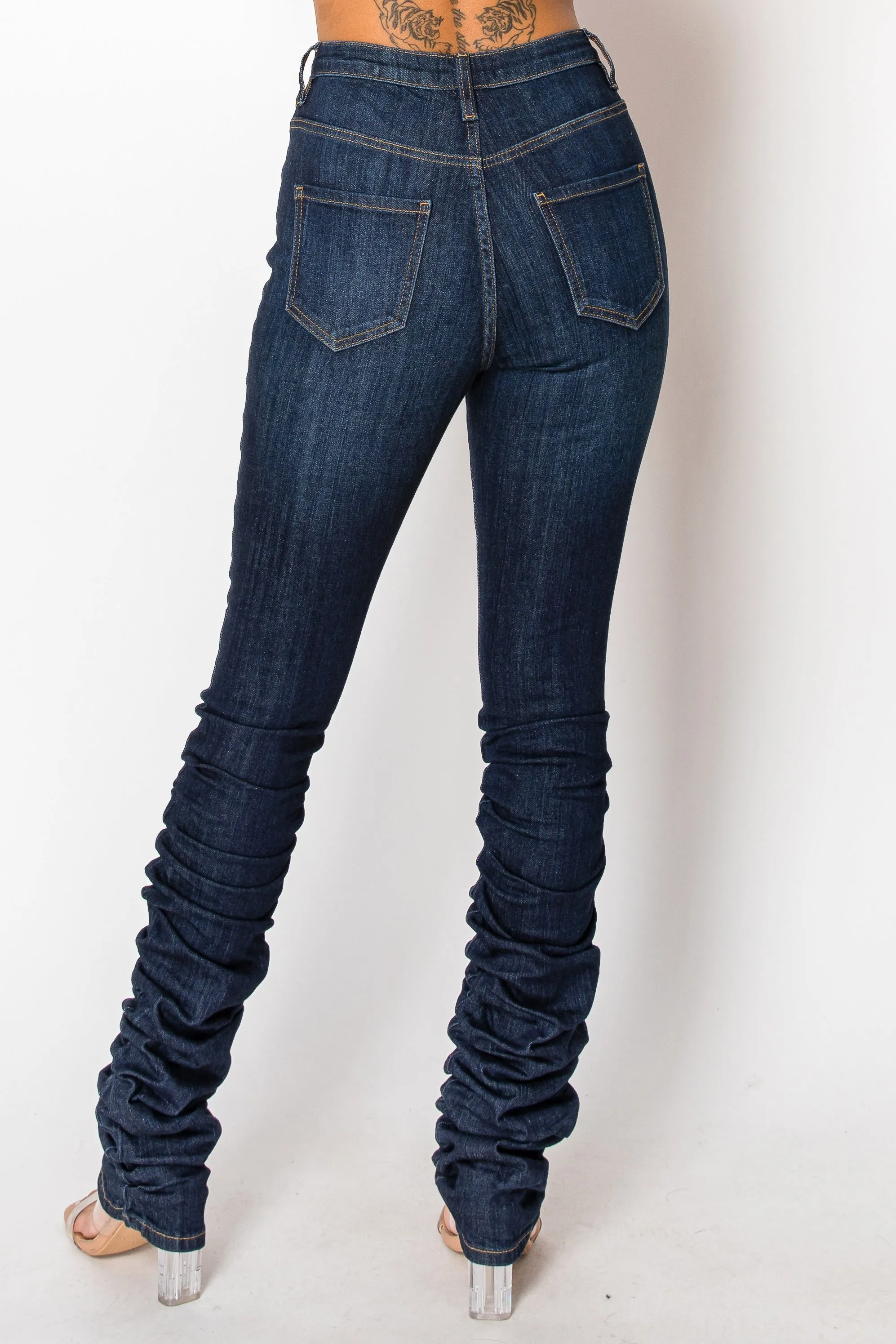 40578 High Rise Skinny Scrunchy Jeans