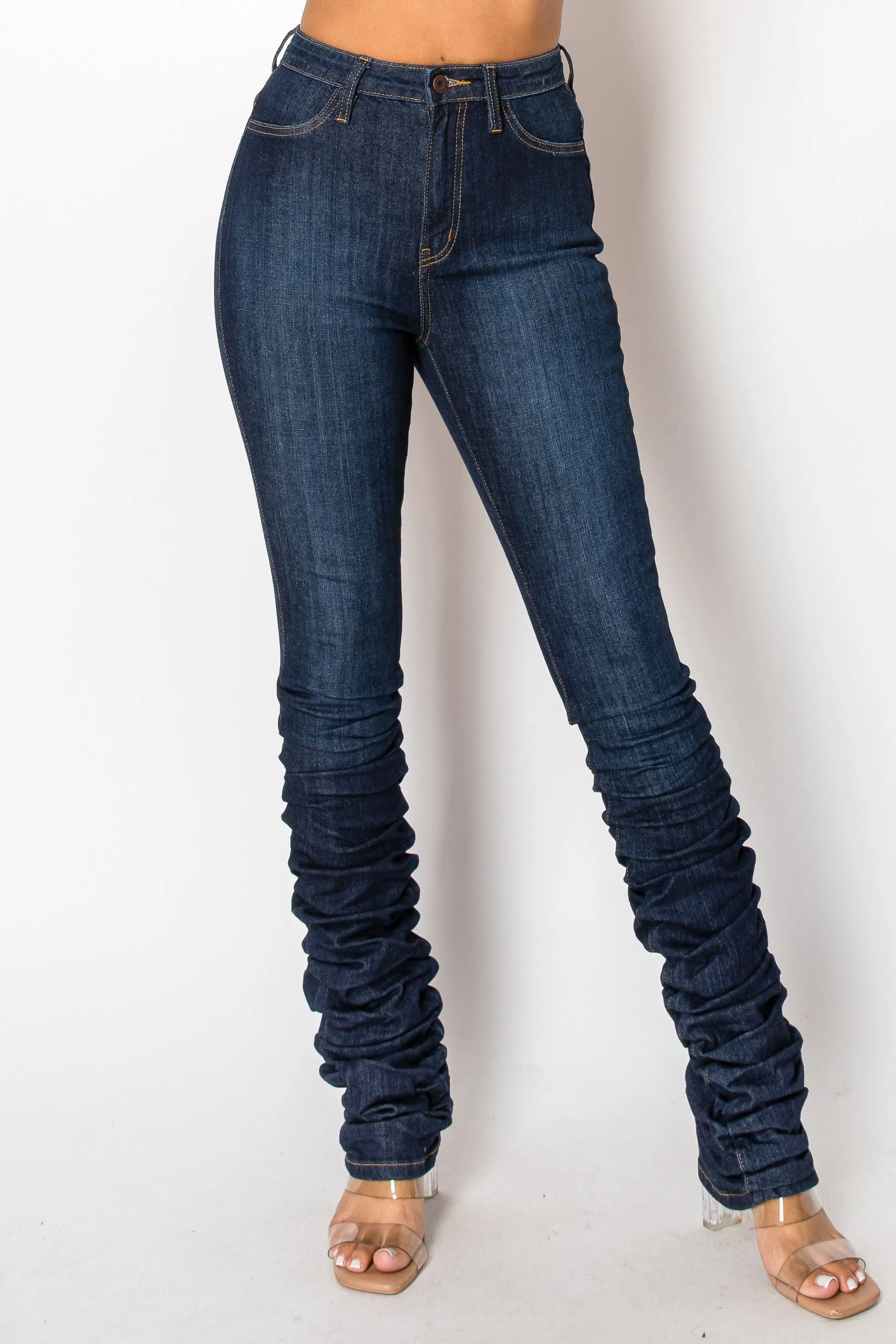 40578 High Rise Skinny Scrunchy Jeans