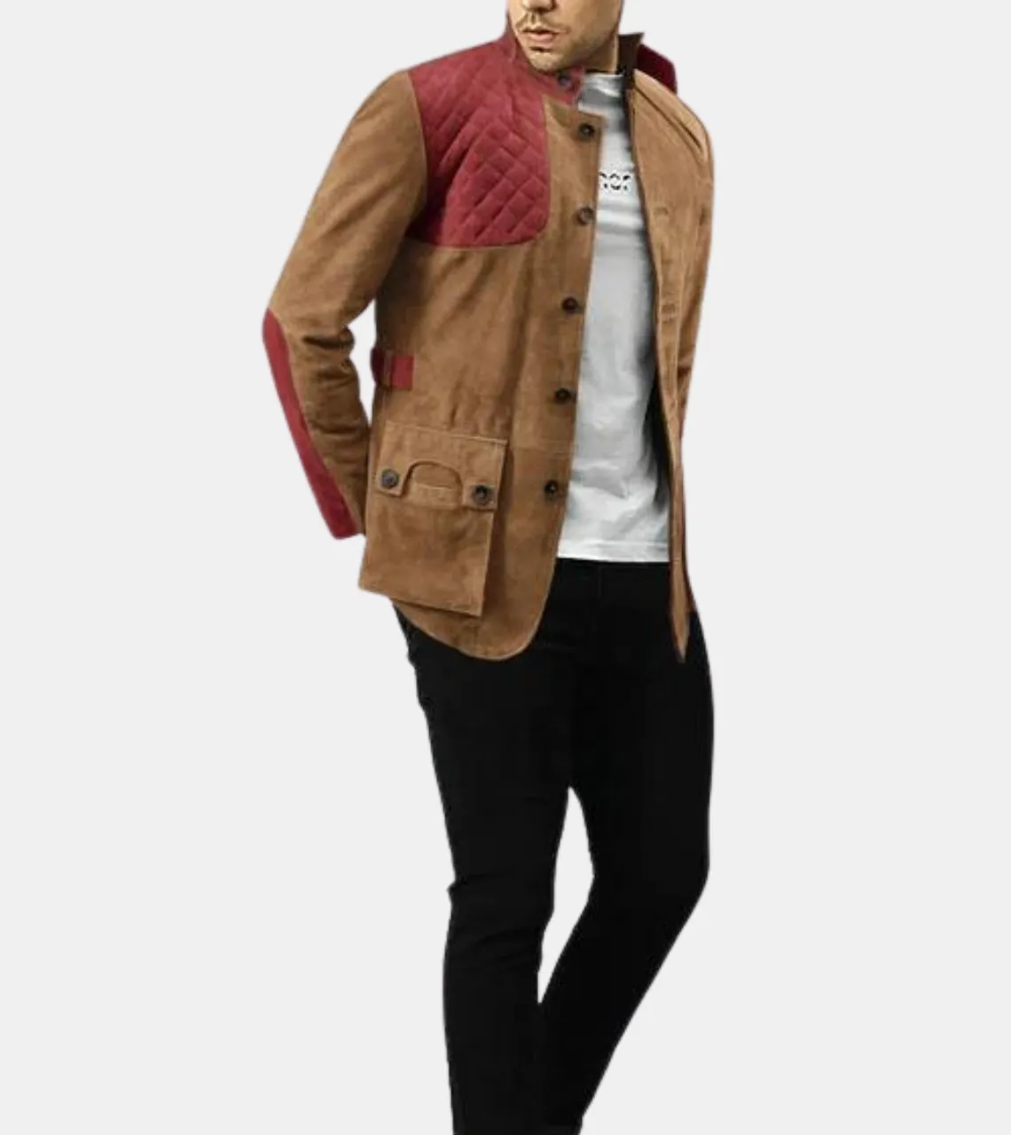 Adrain Men's Bronze Suede Leather Jacket