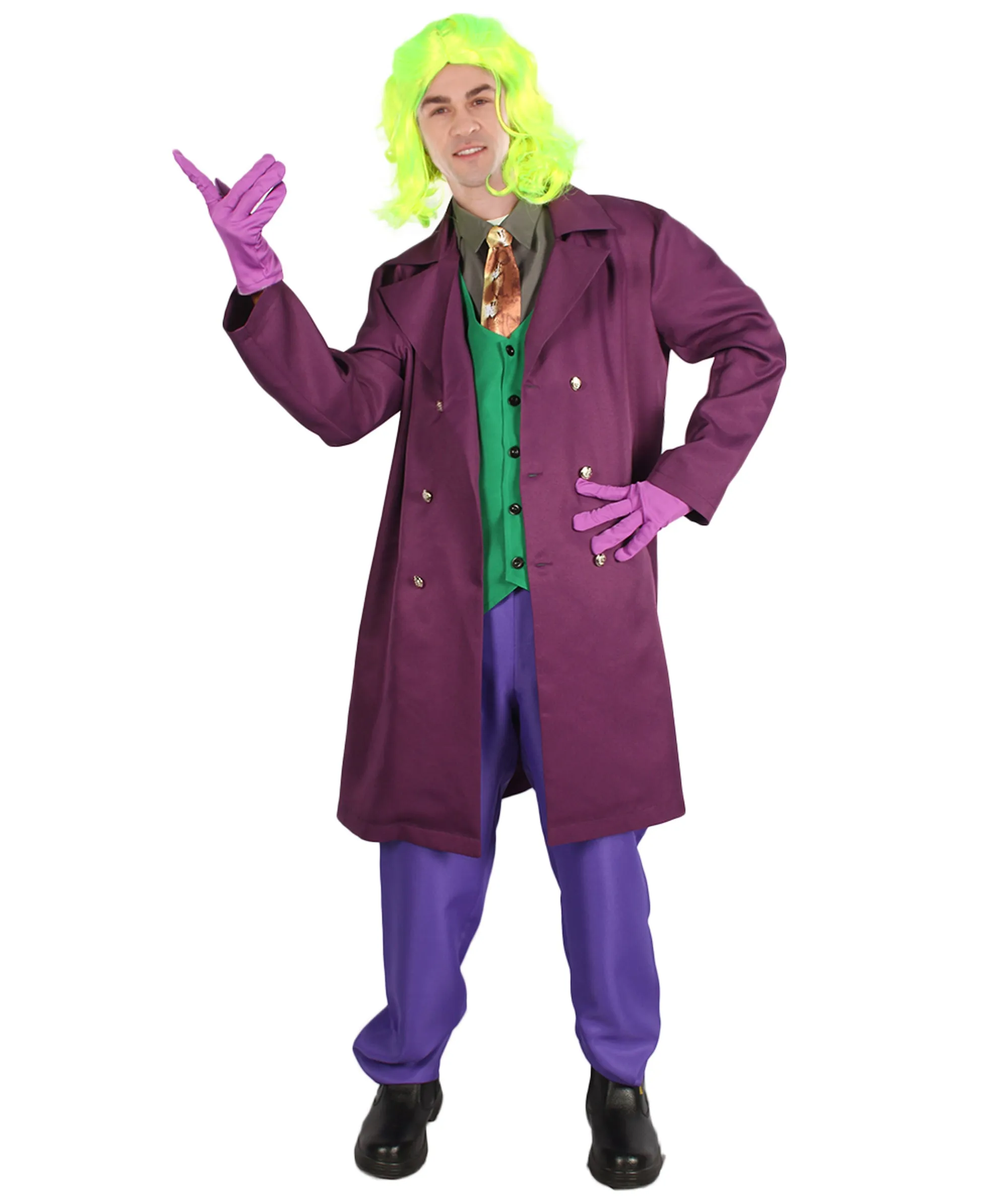 Adult Men's Deluxe Clown Theatrical Suit Costume | Multi Color Halloween Costume