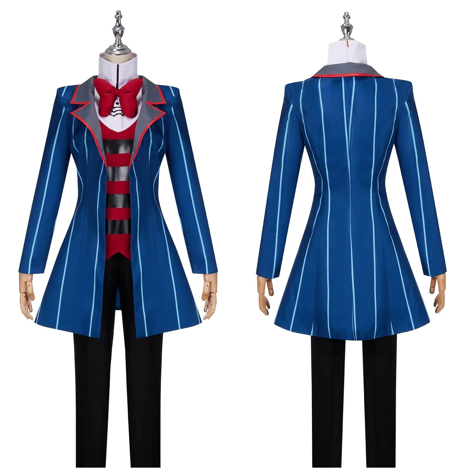 Adult Vox Costume Hazbin TV Demon Hotel Vox Cosplay Outfit Coat Pants and Accessories Full Set for Halloween