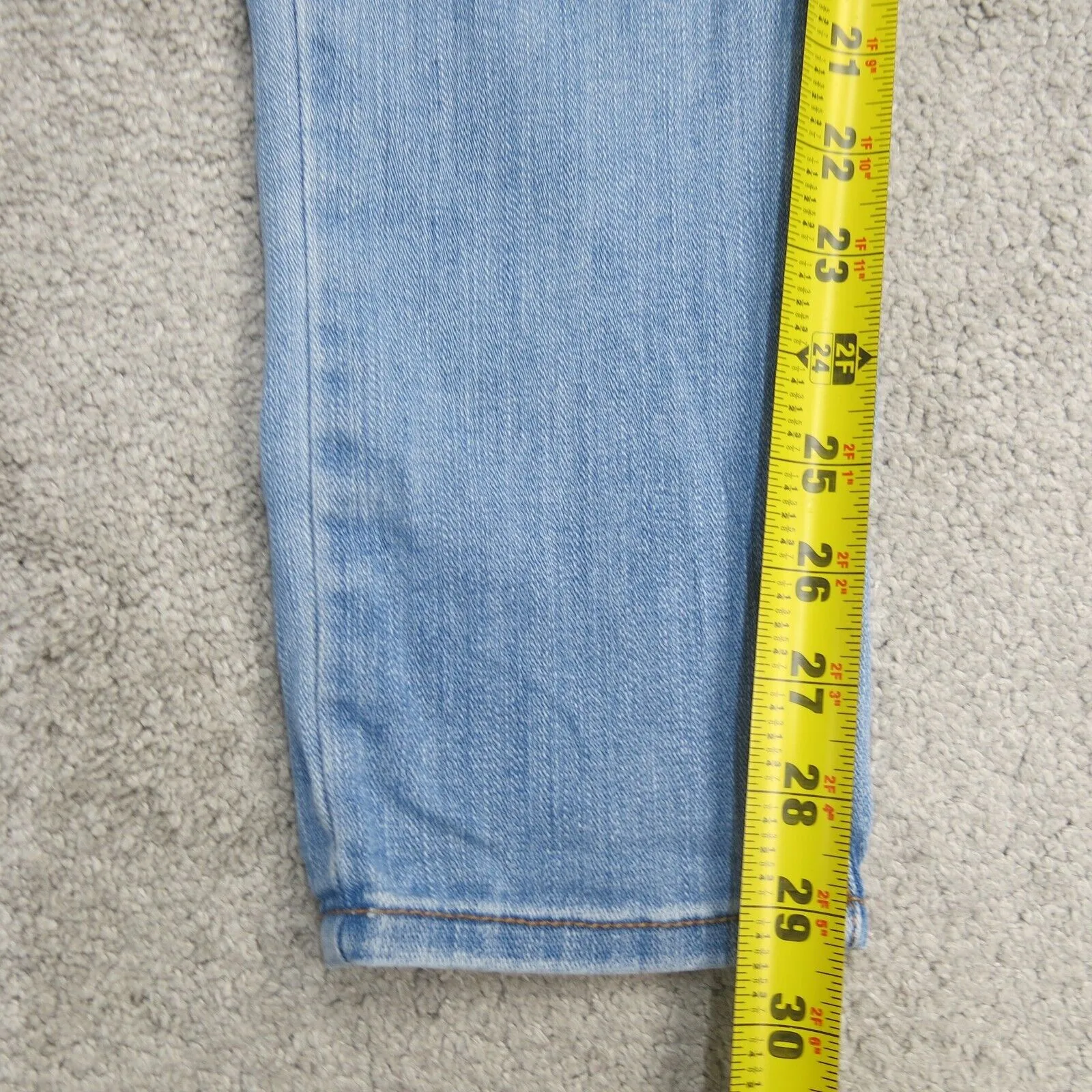 American Eagle Jeans Womens 4 Reg Blue Skinny Denim Stretch Distressed Low Rise