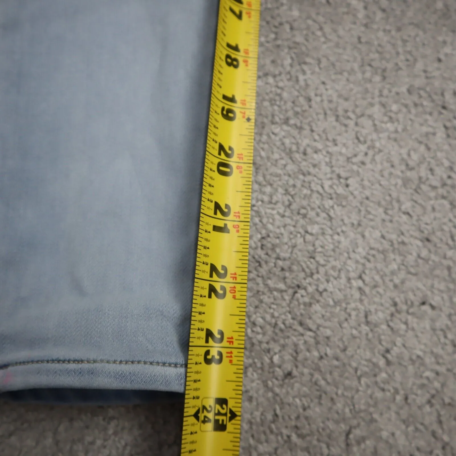 American Eagle Womens Jeans Skinny Leg Super Stretch Mid Rise Light Blue 0 Short