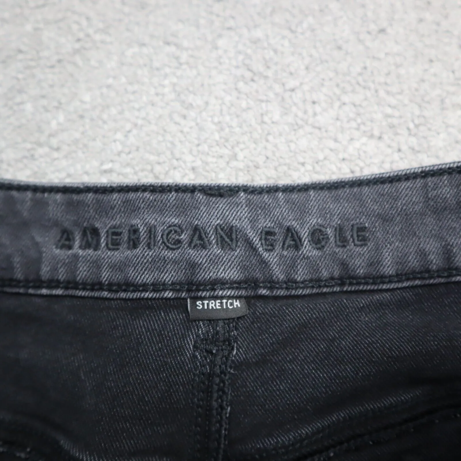 American Eagle Womens Jeans Slim Straight Leg High Rise Stretch Black Size 10