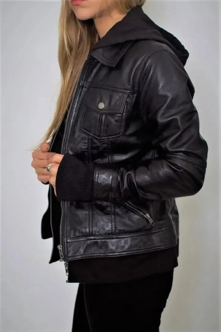 Annalize Women's Premium Leather Rebel Motorcycle Jacket