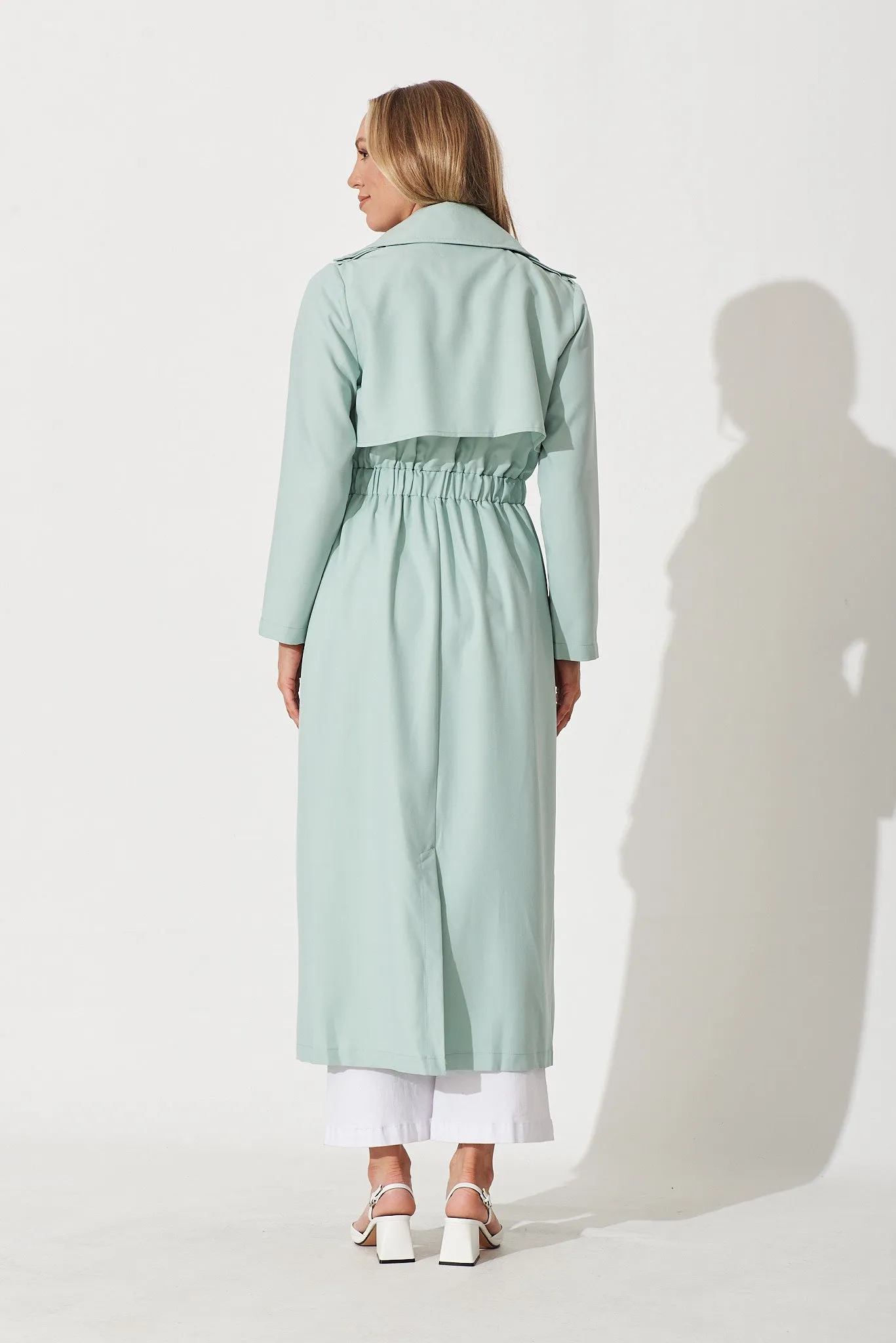 Avelana Spring Trench Coat In Mint