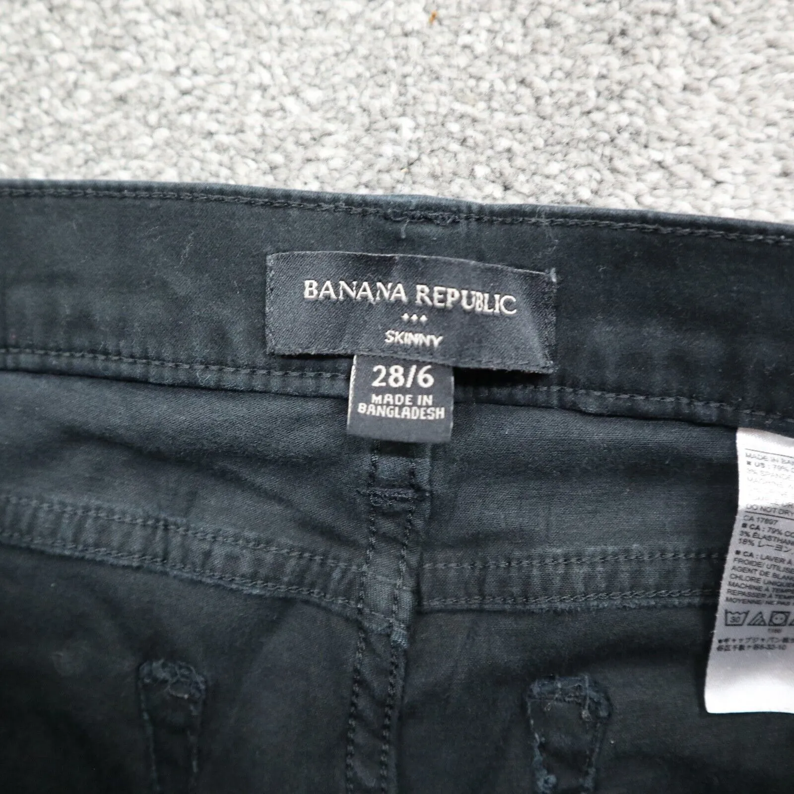 Banana Republic Womens Jeans Skinny Leg  Mid Rise Denim Black Size W28XL6