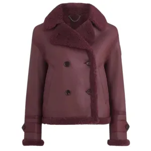 Belstaff Cedar Redwood Burgundy Sherling Leather Jacket