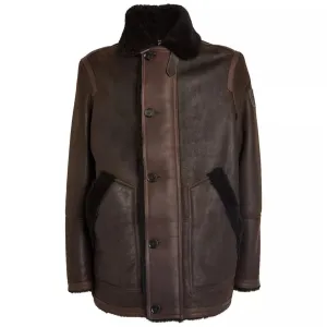 Belstaff Ramsey Lamb Leather Ebony Brown Sherling Leather Jacket