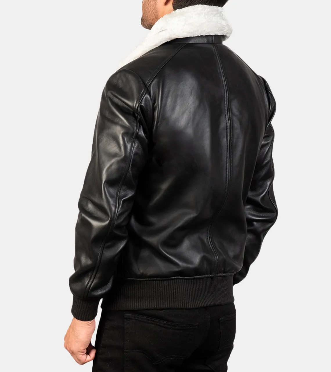 Bledsoe Men's Black Bomber Shearling Leather Jacket