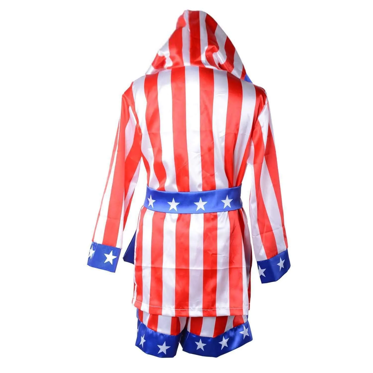 Boxer Cosplay Costume Rocky Balboa Suit Uniform American Star Stripes Robe Italian Boxing Outfit Set for Kids