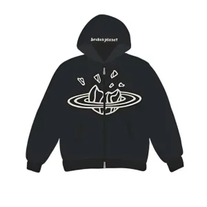 BROKEN PLANET ZIP UP HOODIE