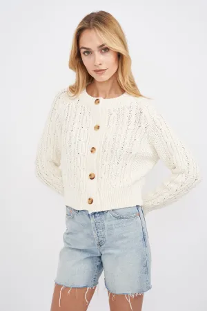 Cable Knit Cardigan - Ivory