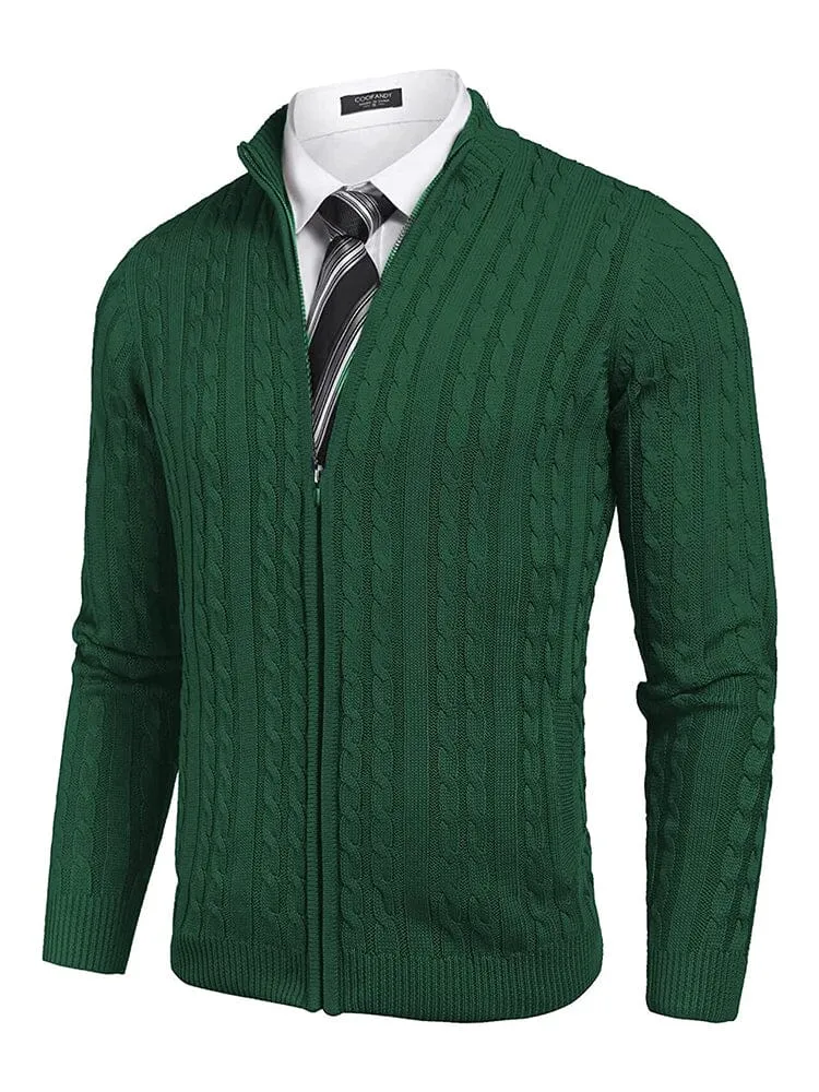 Cardigan Knitted Zip Up Sweater with Pockets (US Only)