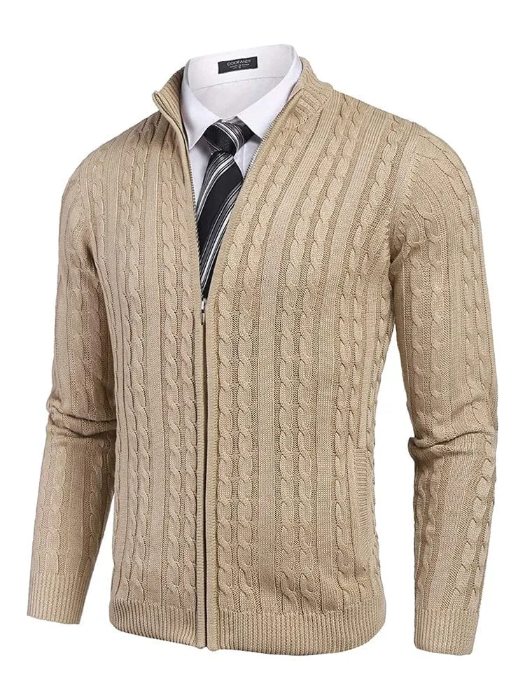 Cardigan Knitted Zip Up Sweater with Pockets (US Only)