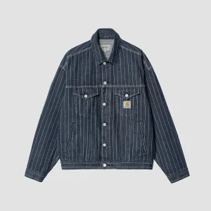 Carhartt WIP Orlean Stripe Jacket Black/White Stone Washed