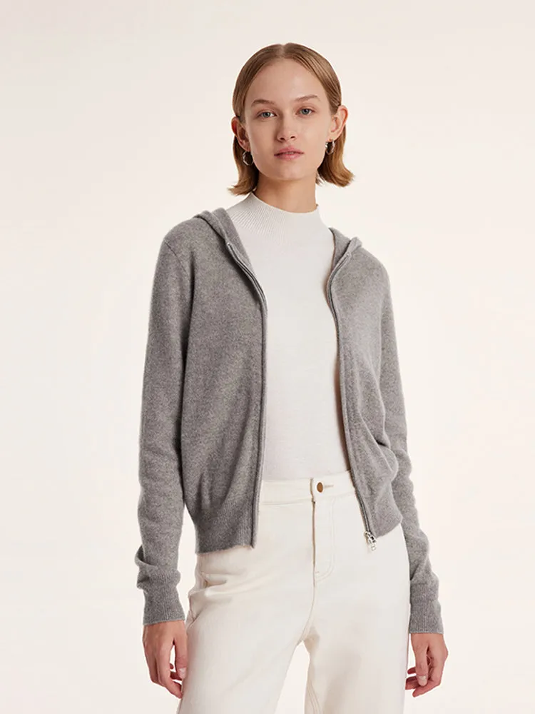 Cashmere Zip-Up Women Hoodie