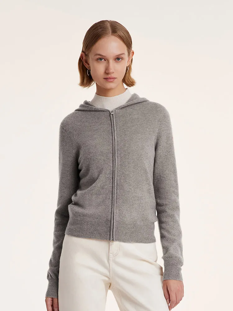 Cashmere Zip-Up Women Hoodie