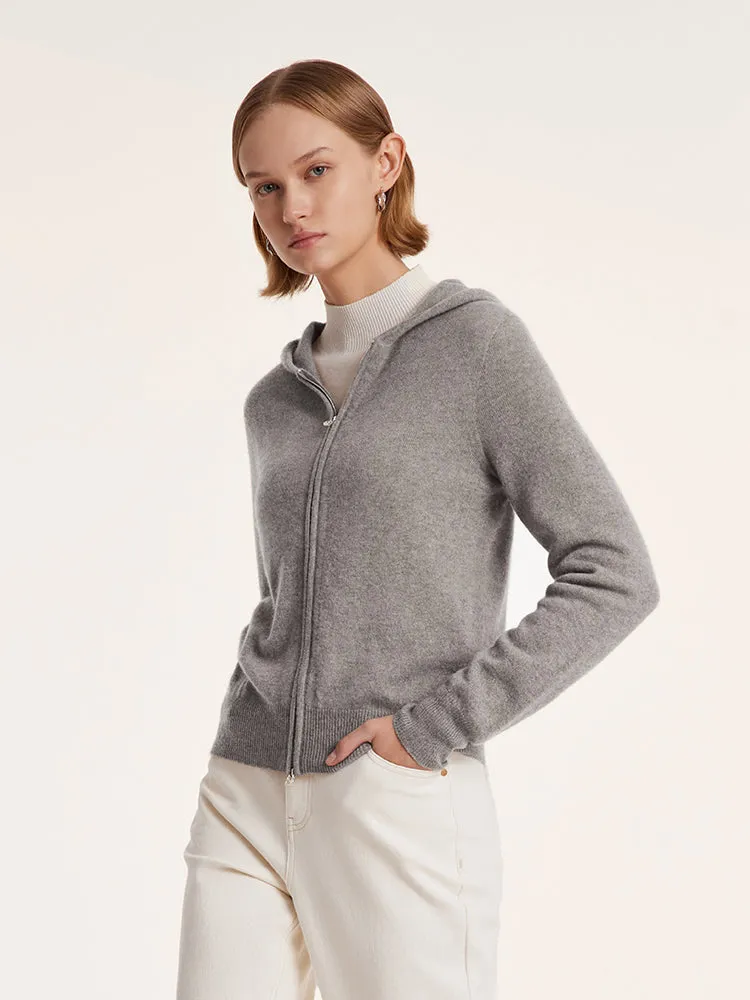 Cashmere Zip-Up Women Hoodie