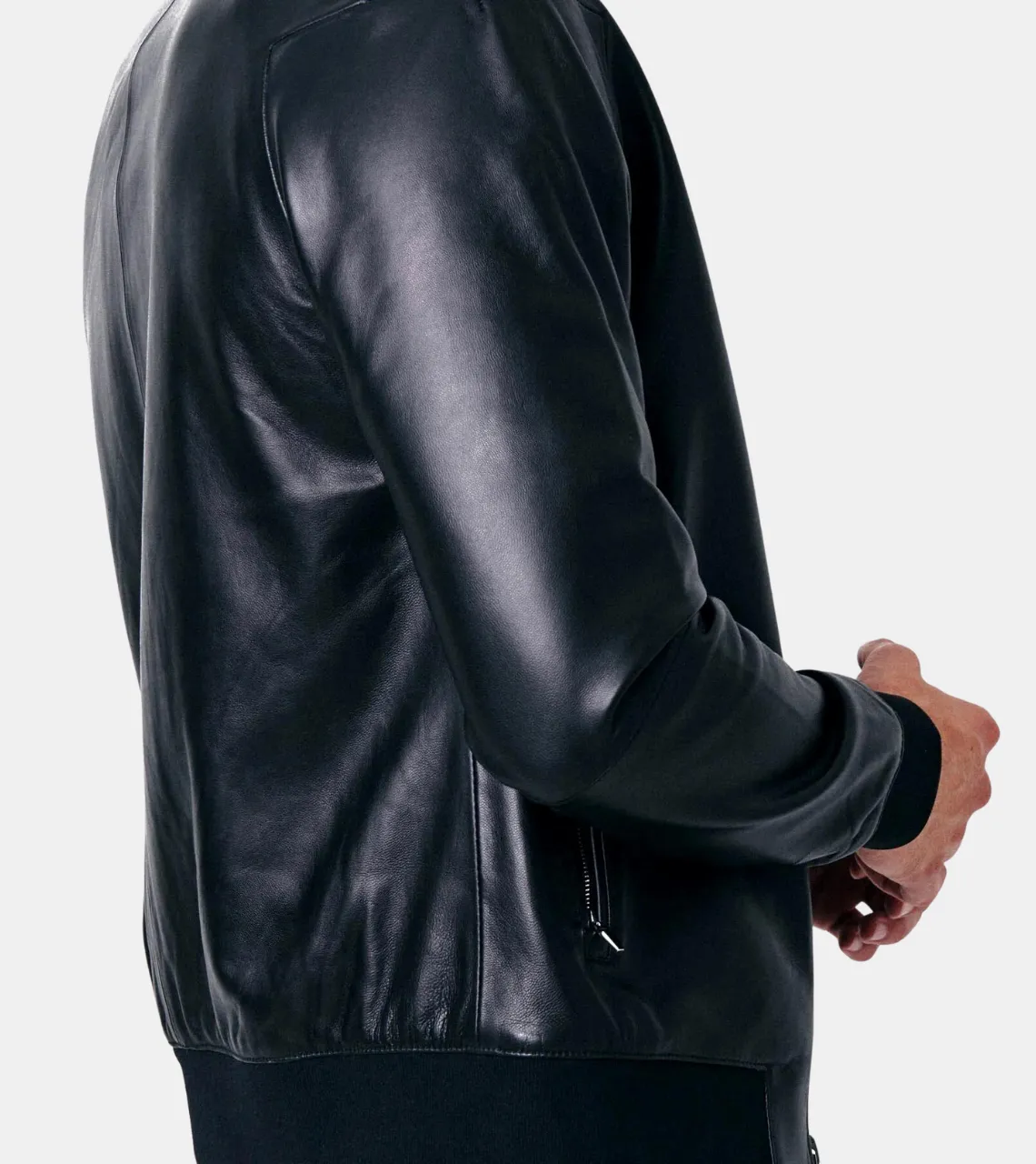 Clifer Men's Black Bomber Leather Jacket