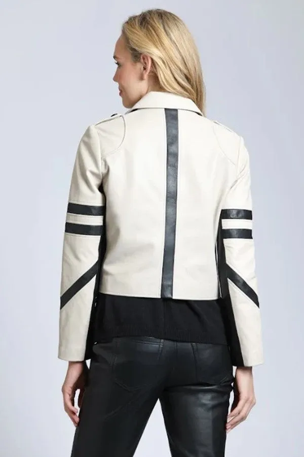 Combo Cropped Trench Leather Jacket