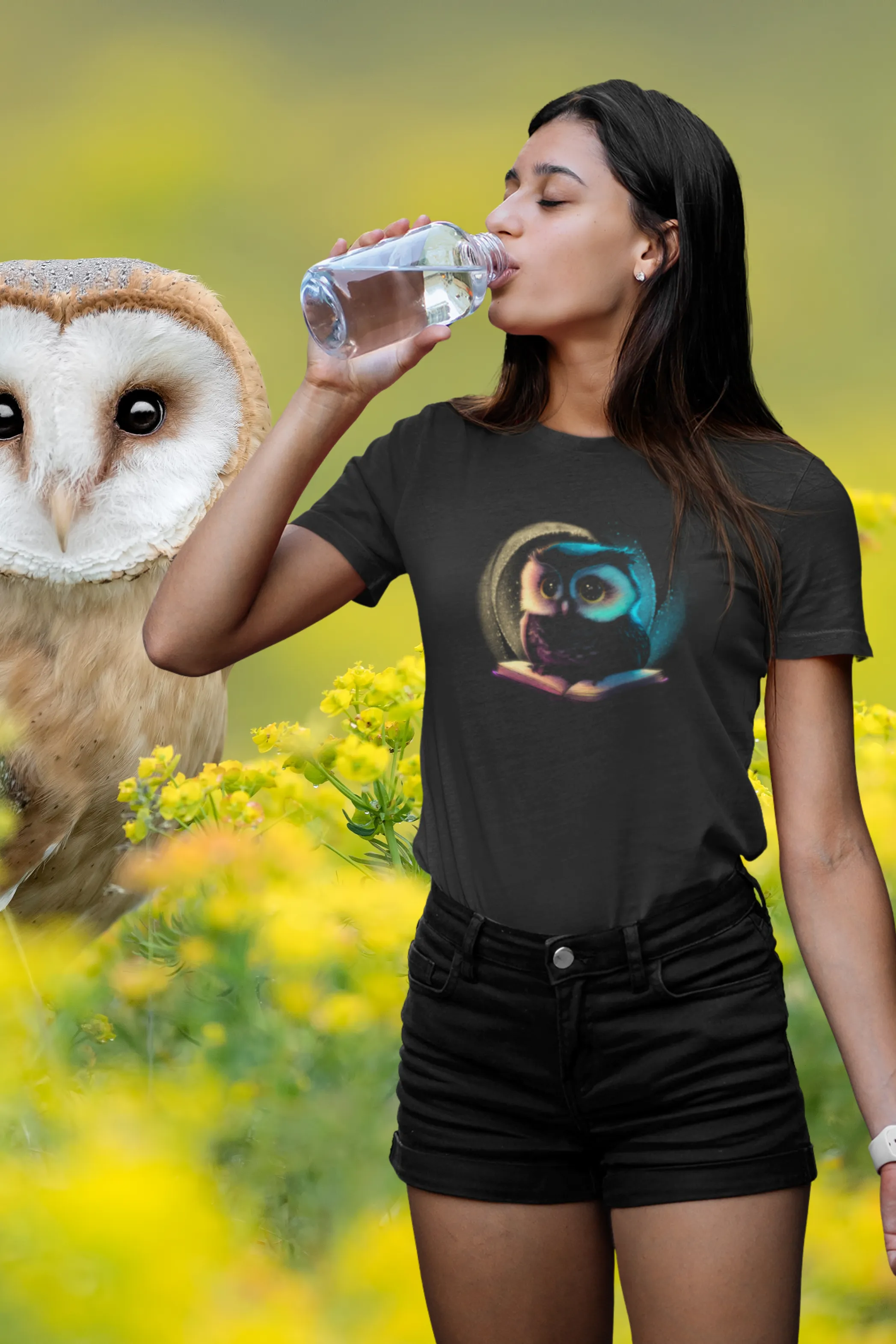 Cute Owl Printed T-shirt for women