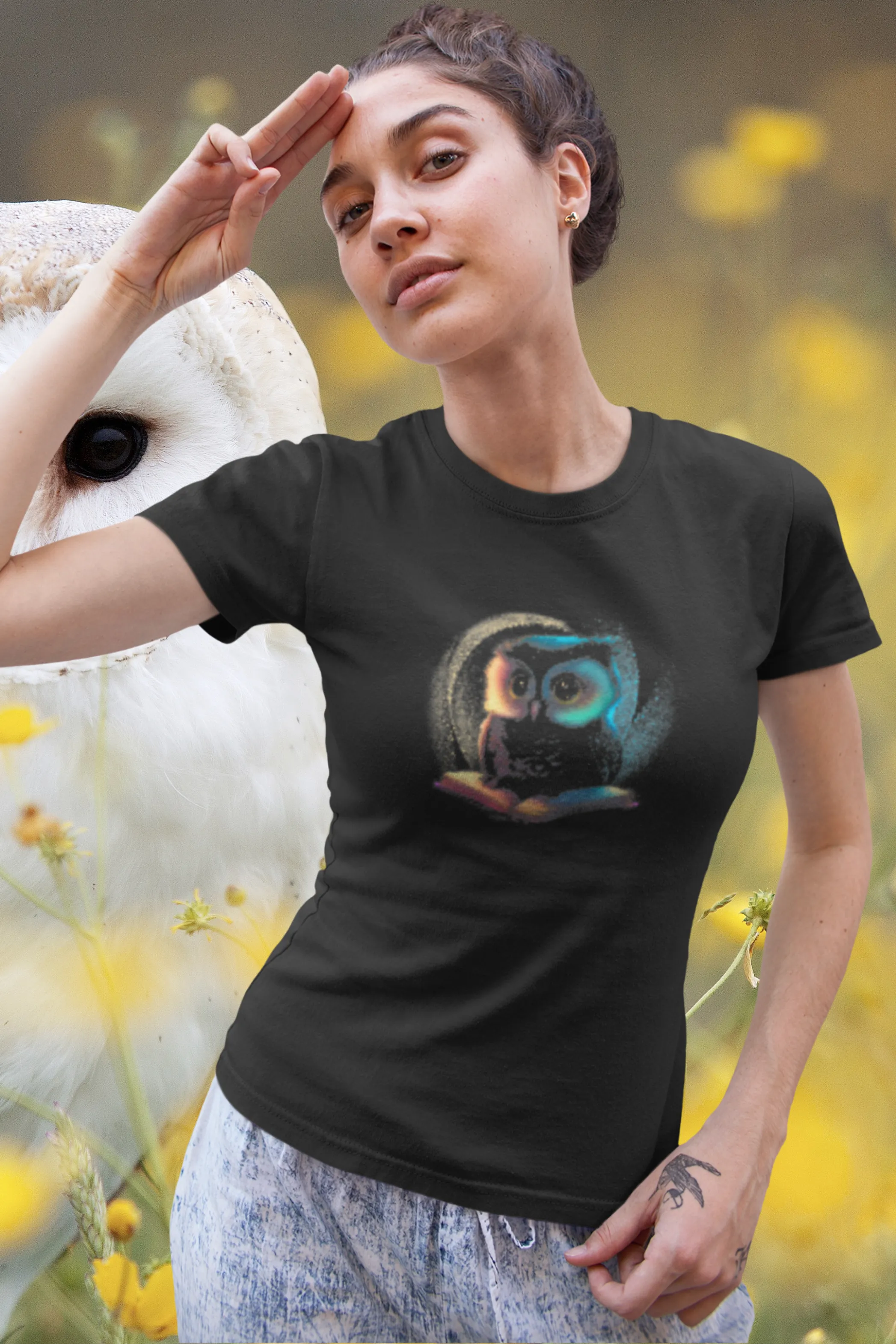 Cute Owl Printed T-shirt for women