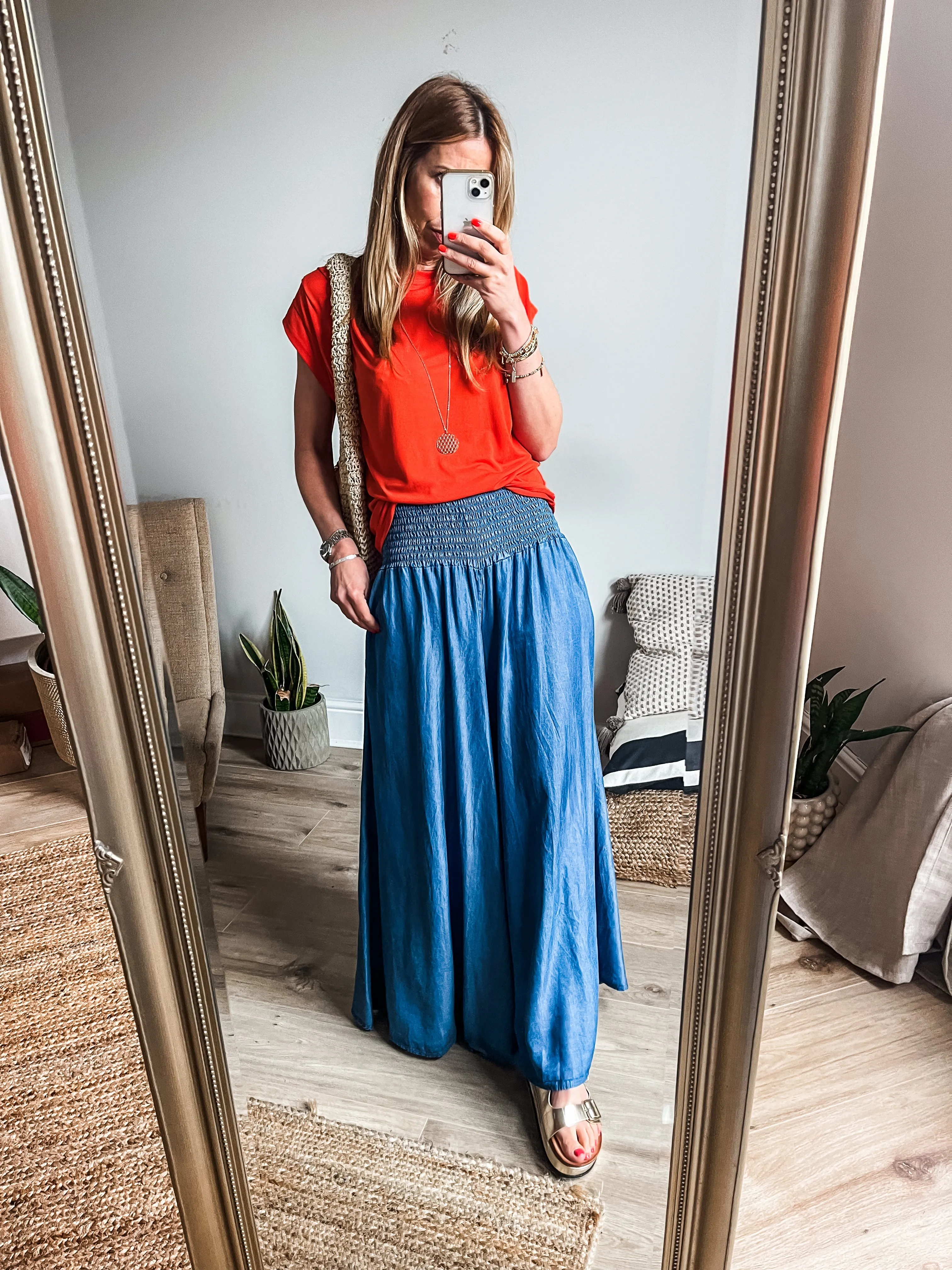 Denim Palazzo Pants