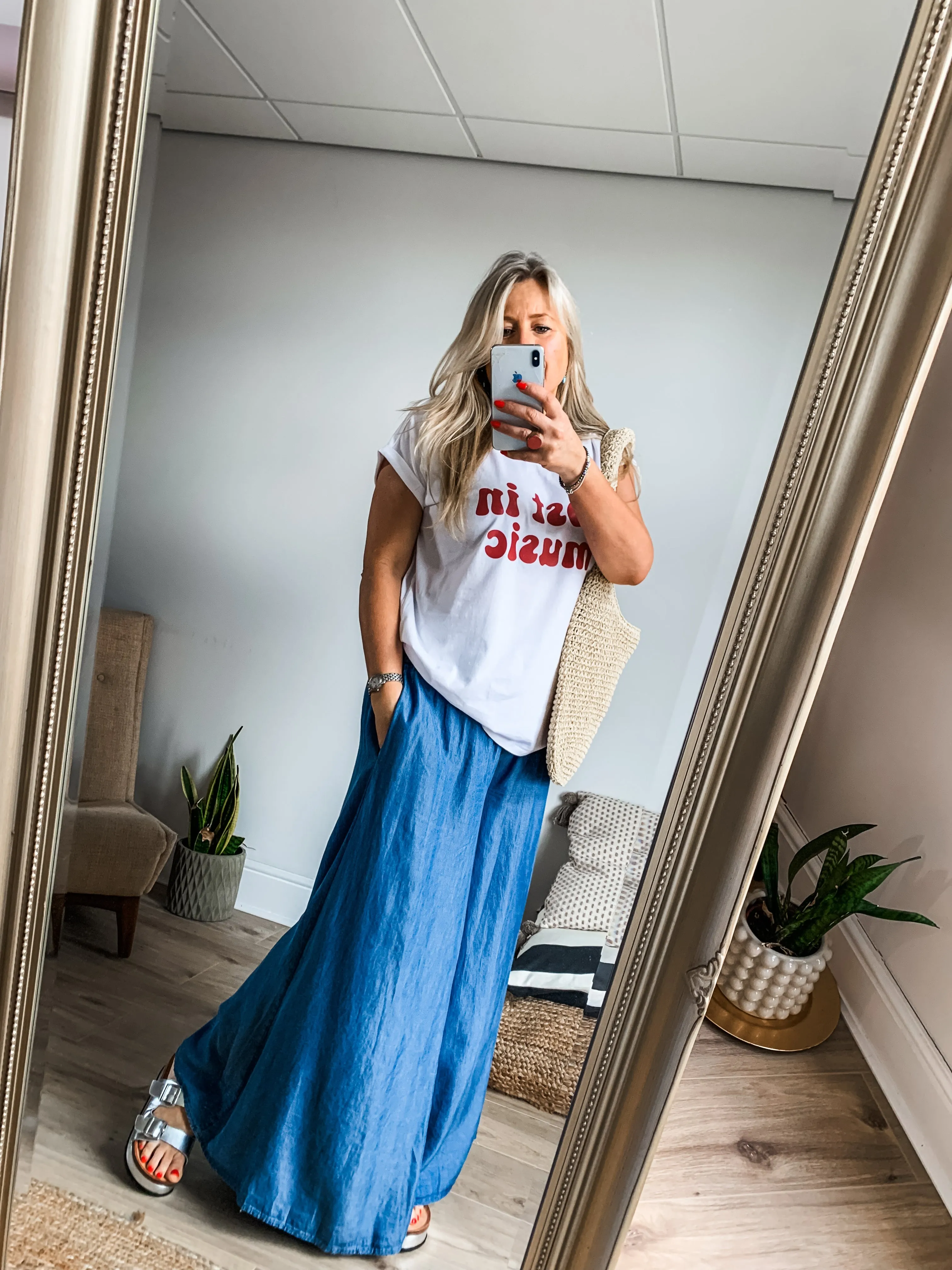 Denim Palazzo Pants