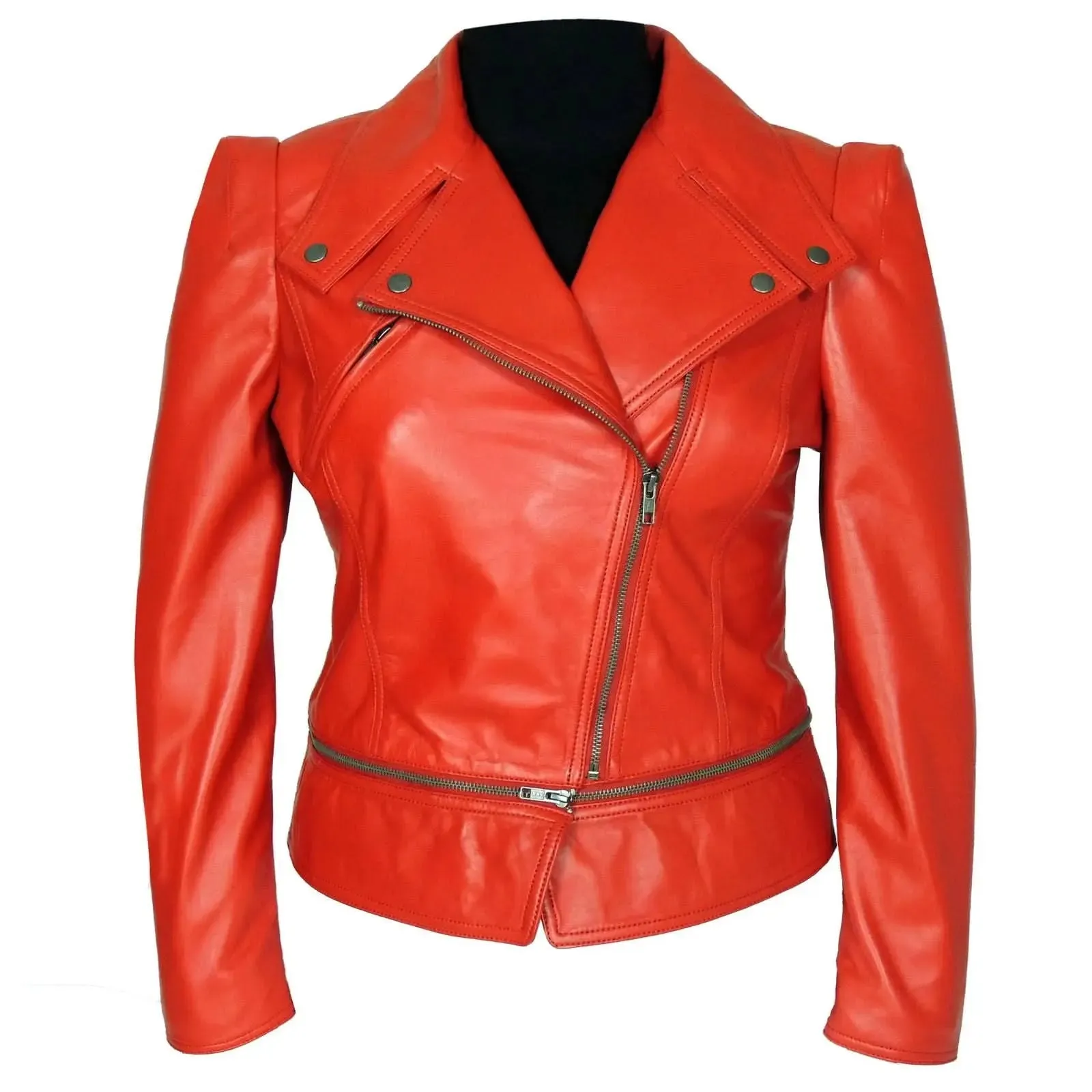 Edgy Asymmetrical Leather Jacket for the Modern Woman