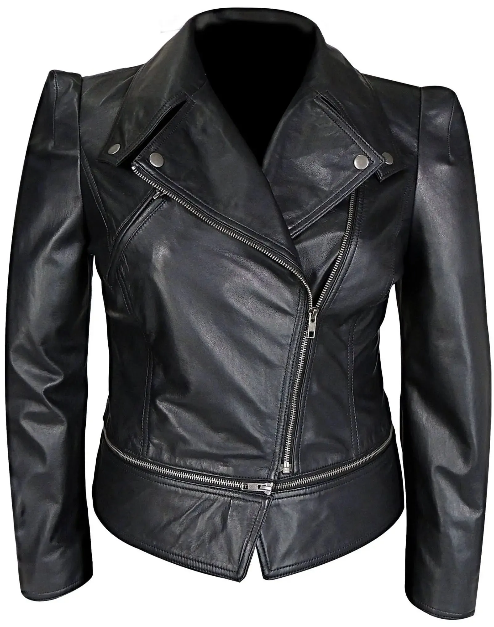 Edgy Asymmetrical Leather Jacket for the Modern Woman