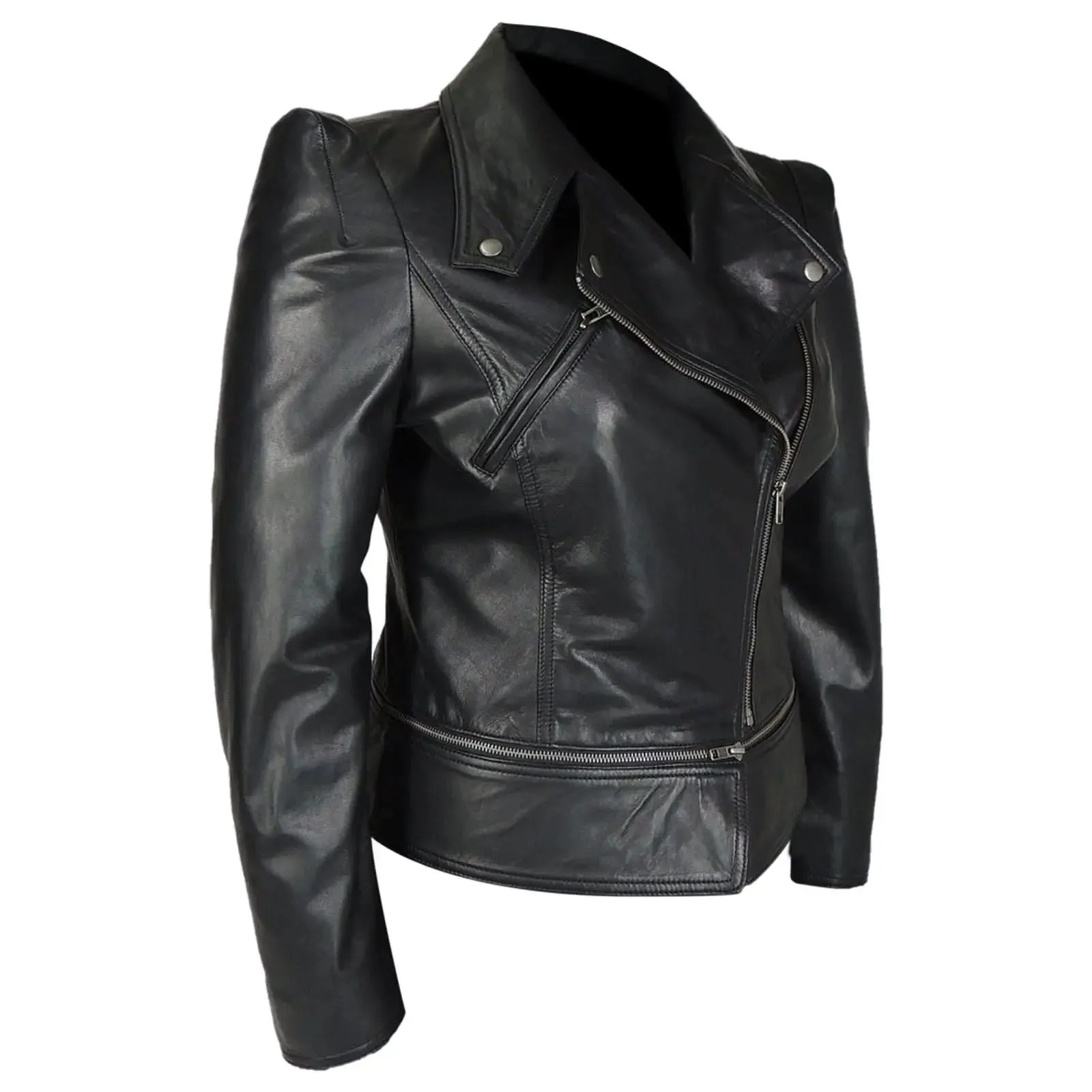 Edgy Asymmetrical Leather Jacket for the Modern Woman