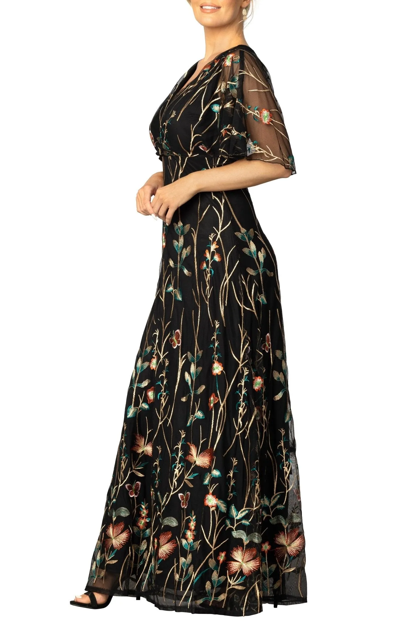 Embroidered Elegance Evening Gown