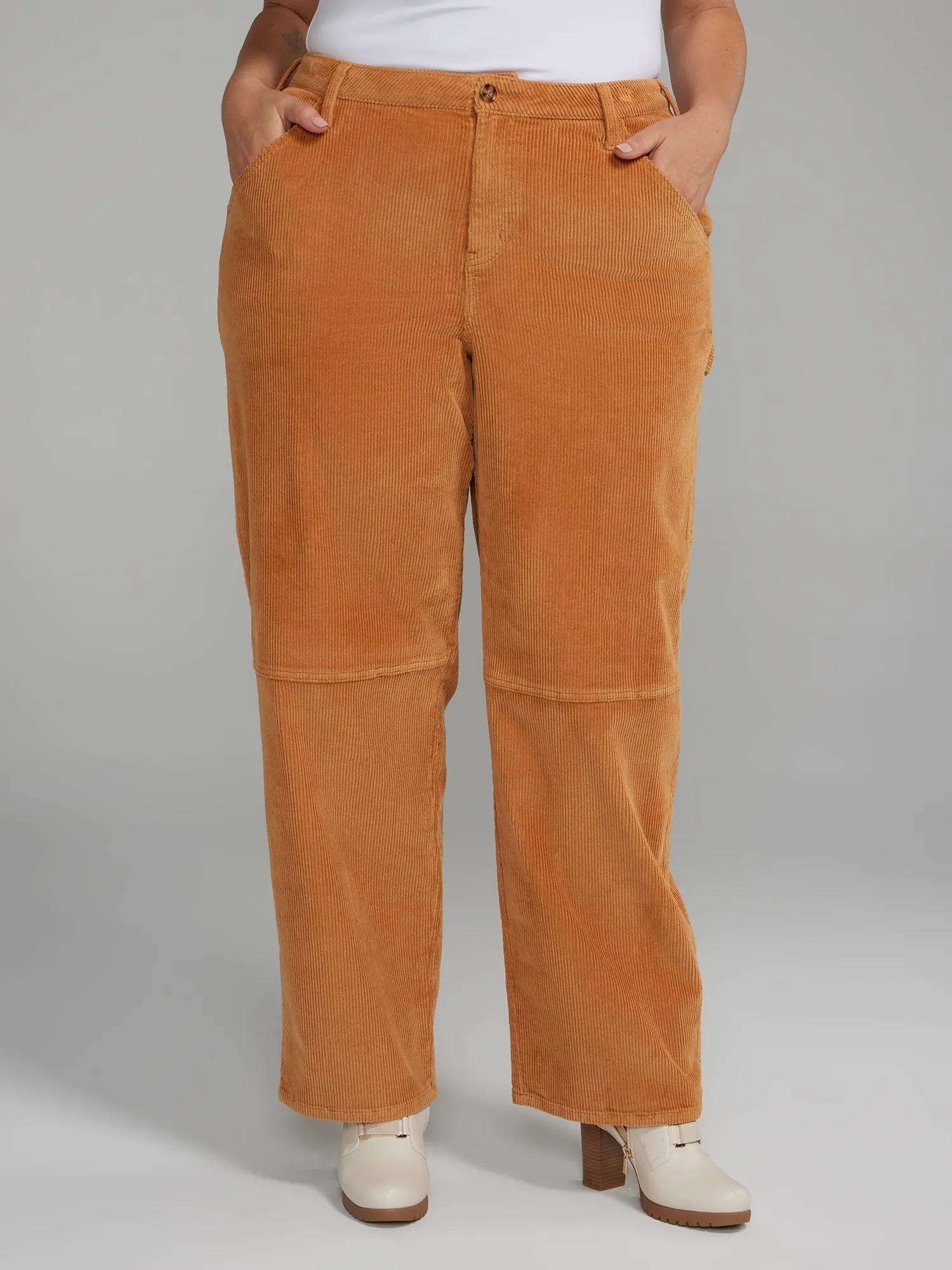 Fashion To Figure - Wide Leg Carpenter Style Corduroy Pants