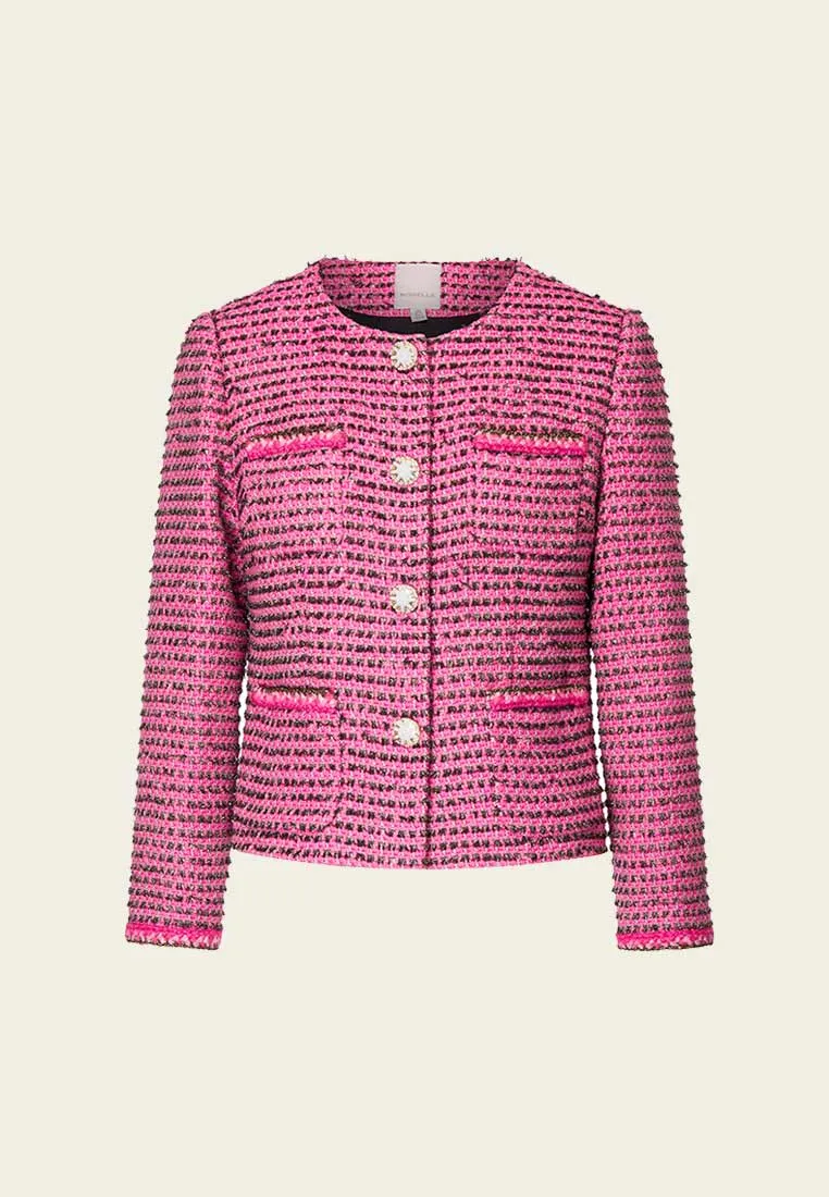 Fuchsia Lurex Tweed Short Jacket