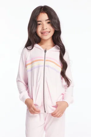 Girls Pinky Rainbow Zip Up Hoodie