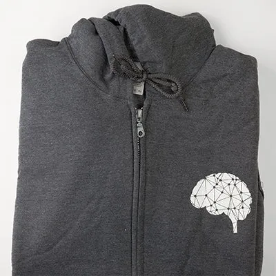 Grey Logo Zip Up Hoodie