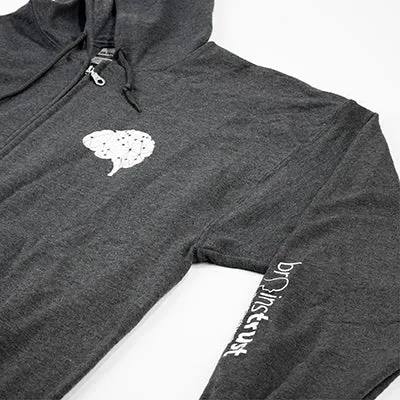 Grey Logo Zip Up Hoodie