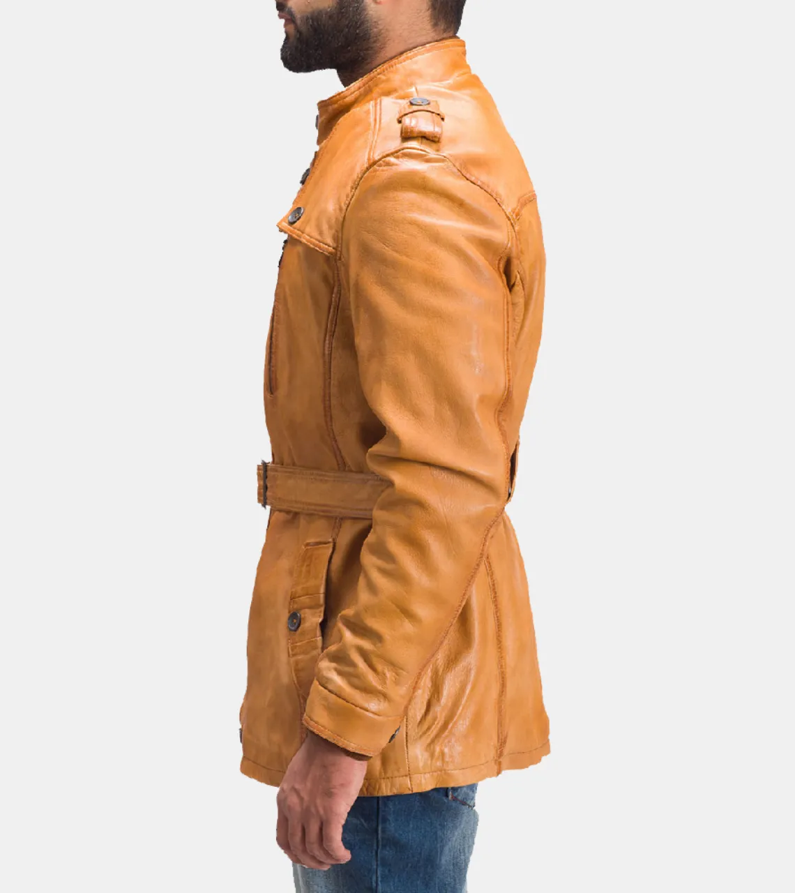 Gulliver Men's Mustard Leather Jacket