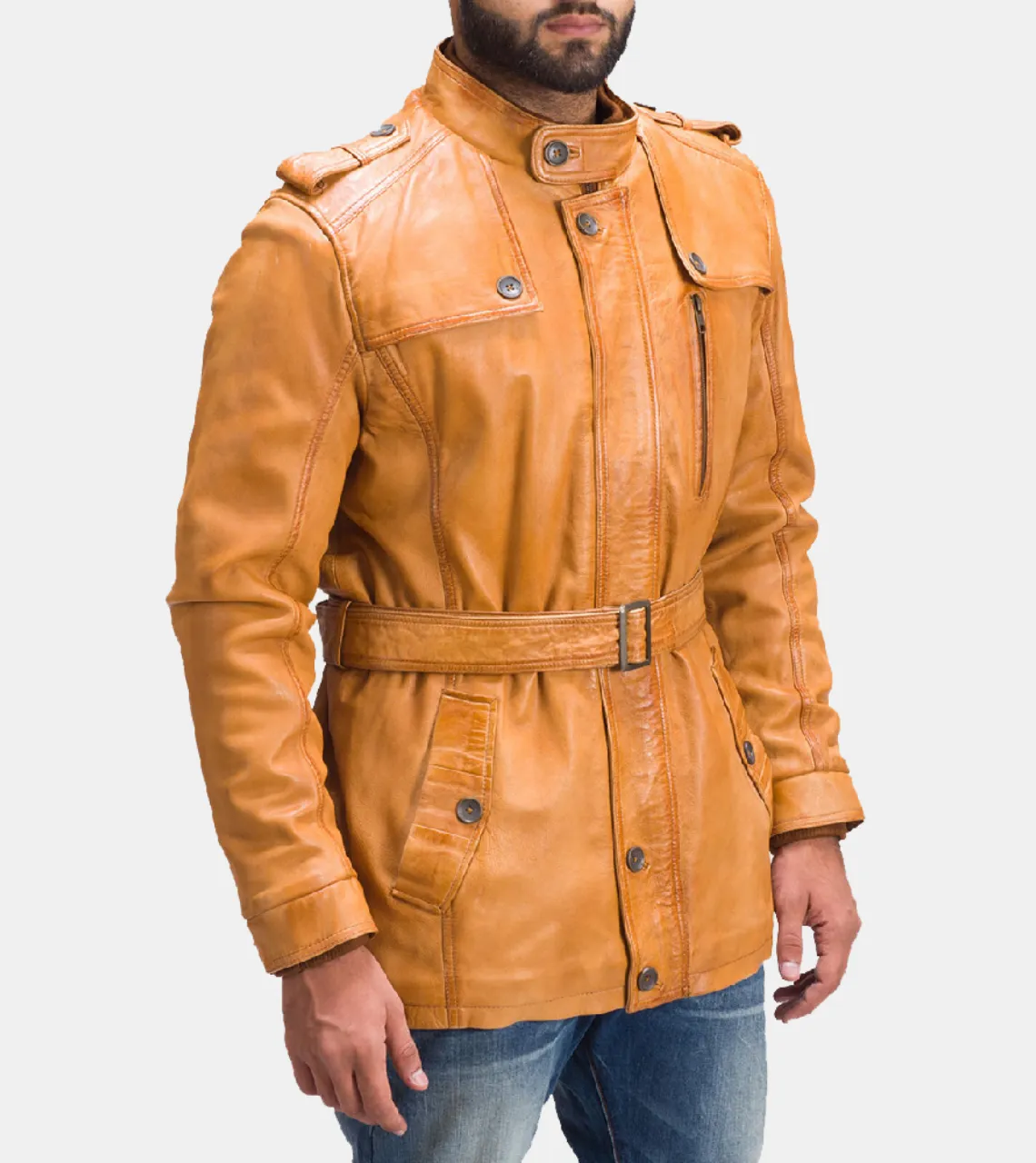 Gulliver Men's Mustard Leather Jacket