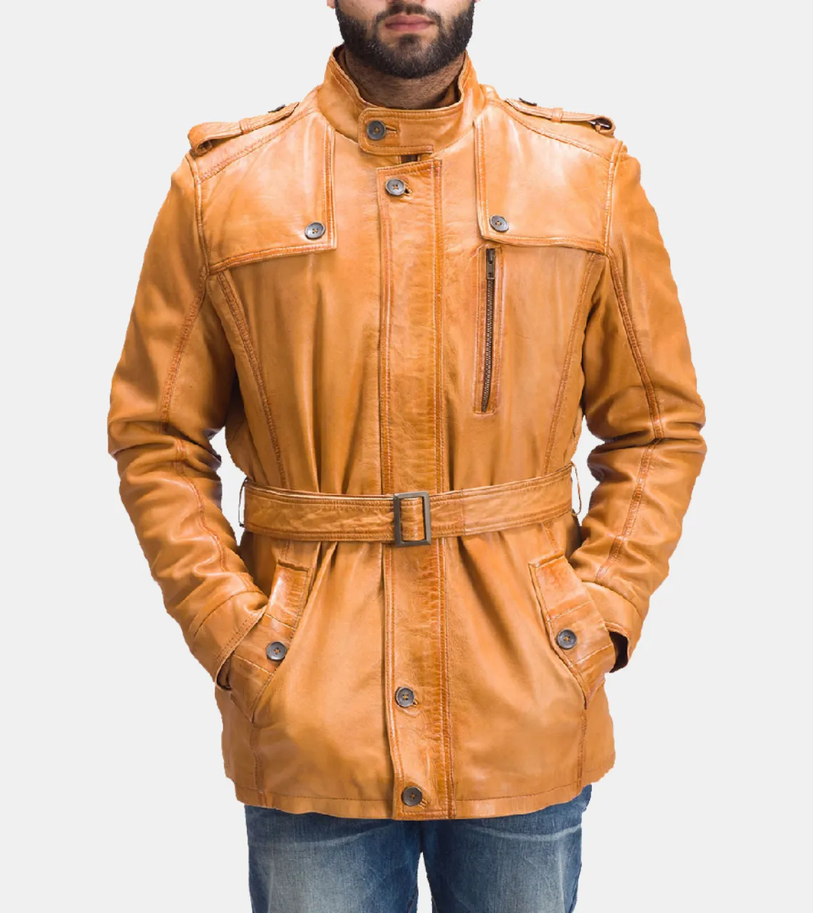 Gulliver Men's Mustard Leather Jacket