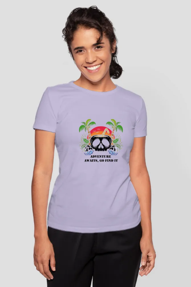 Hawaiian Beach Printed T-shirt for women