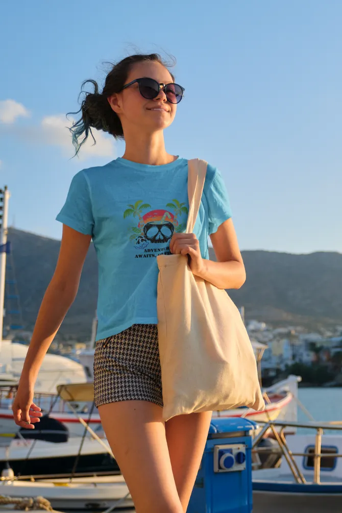 Hawaiian Beach Printed T-shirt for women