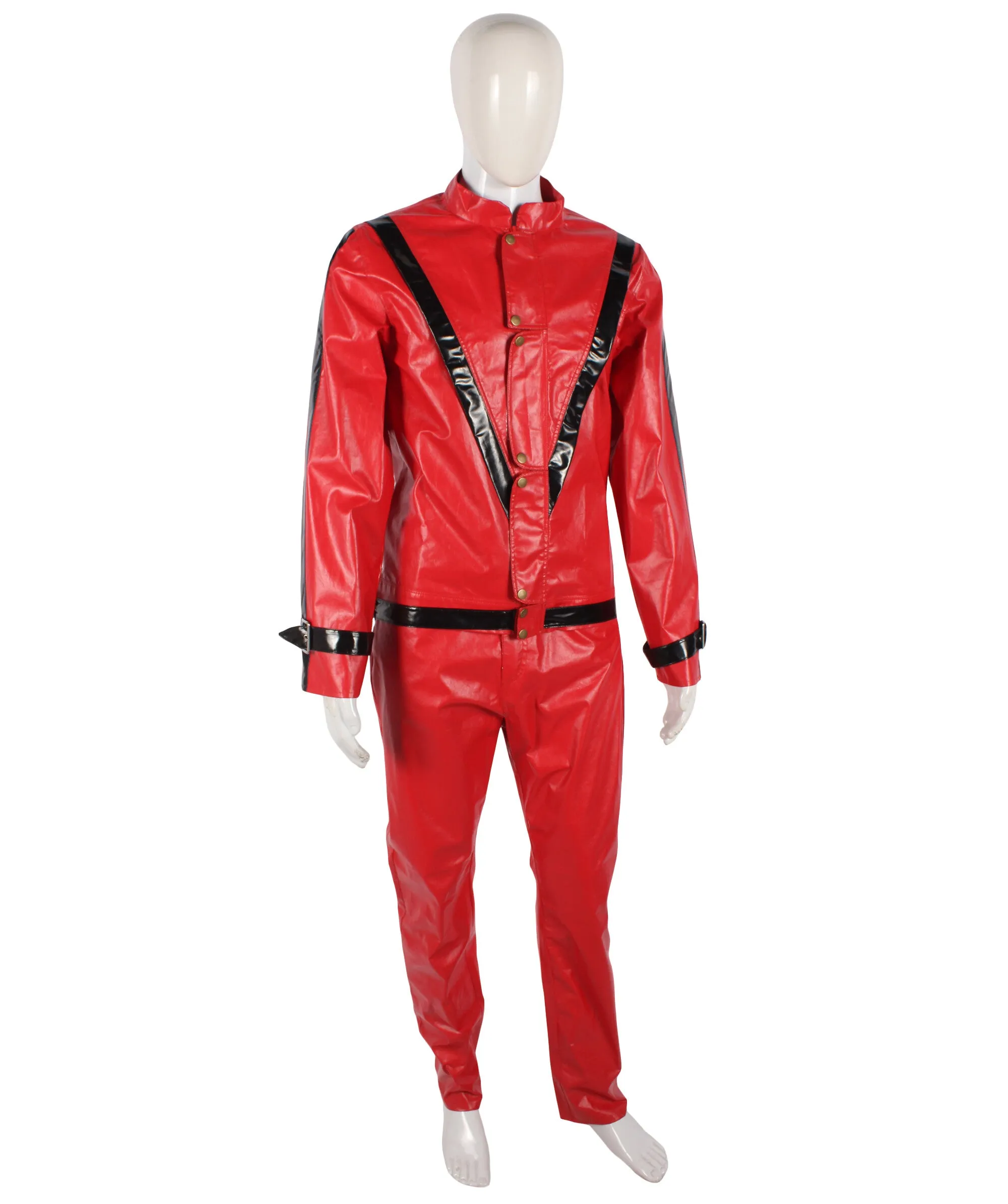 HPO Adult Men's American Singer Thriller Red Costume Jacket| Perfect for Halloween| Flame-retardant Synthetic Fabric