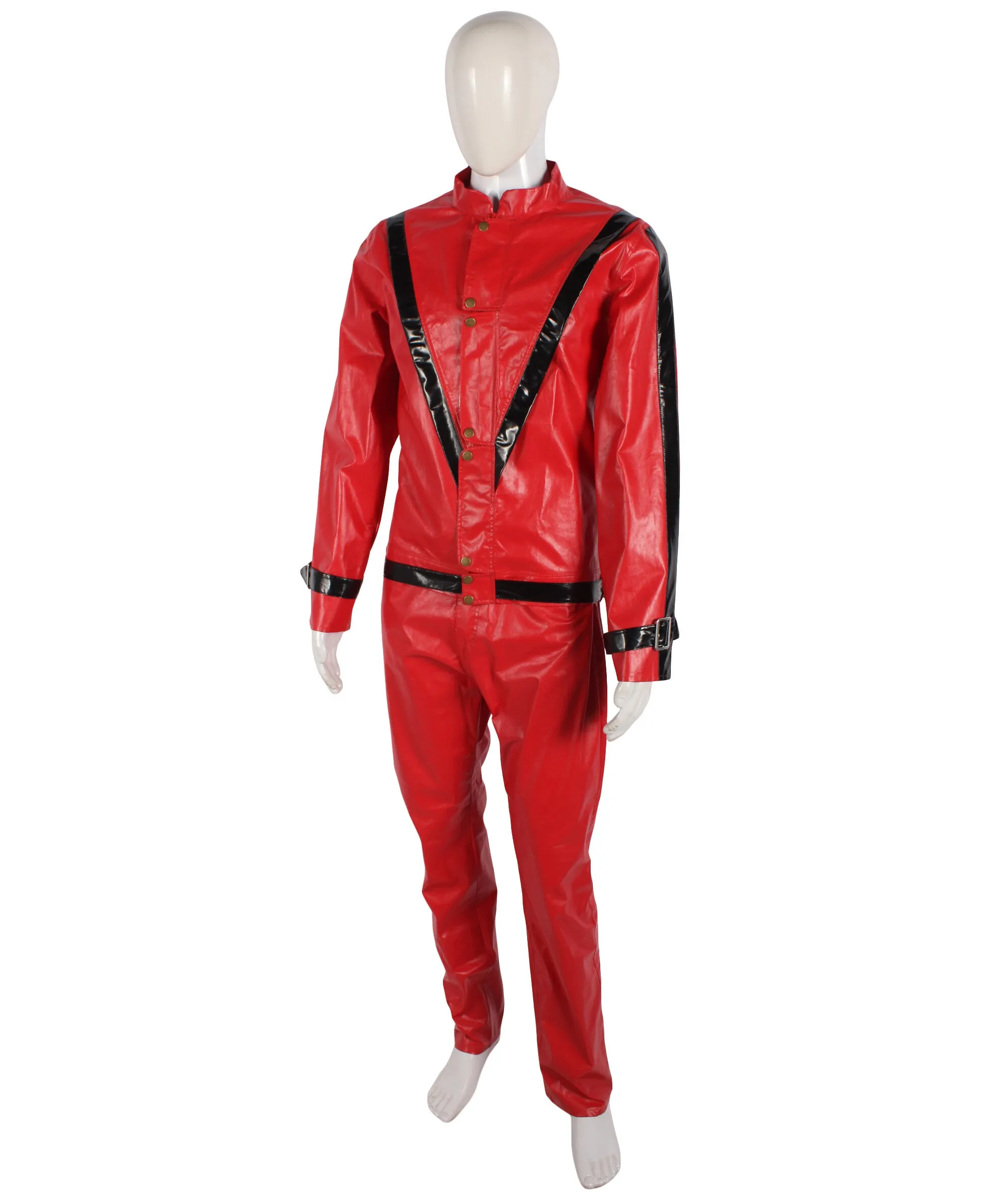 HPO Adult Men's American Singer Thriller Red Costume Jacket| Perfect for Halloween| Flame-retardant Synthetic Fabric