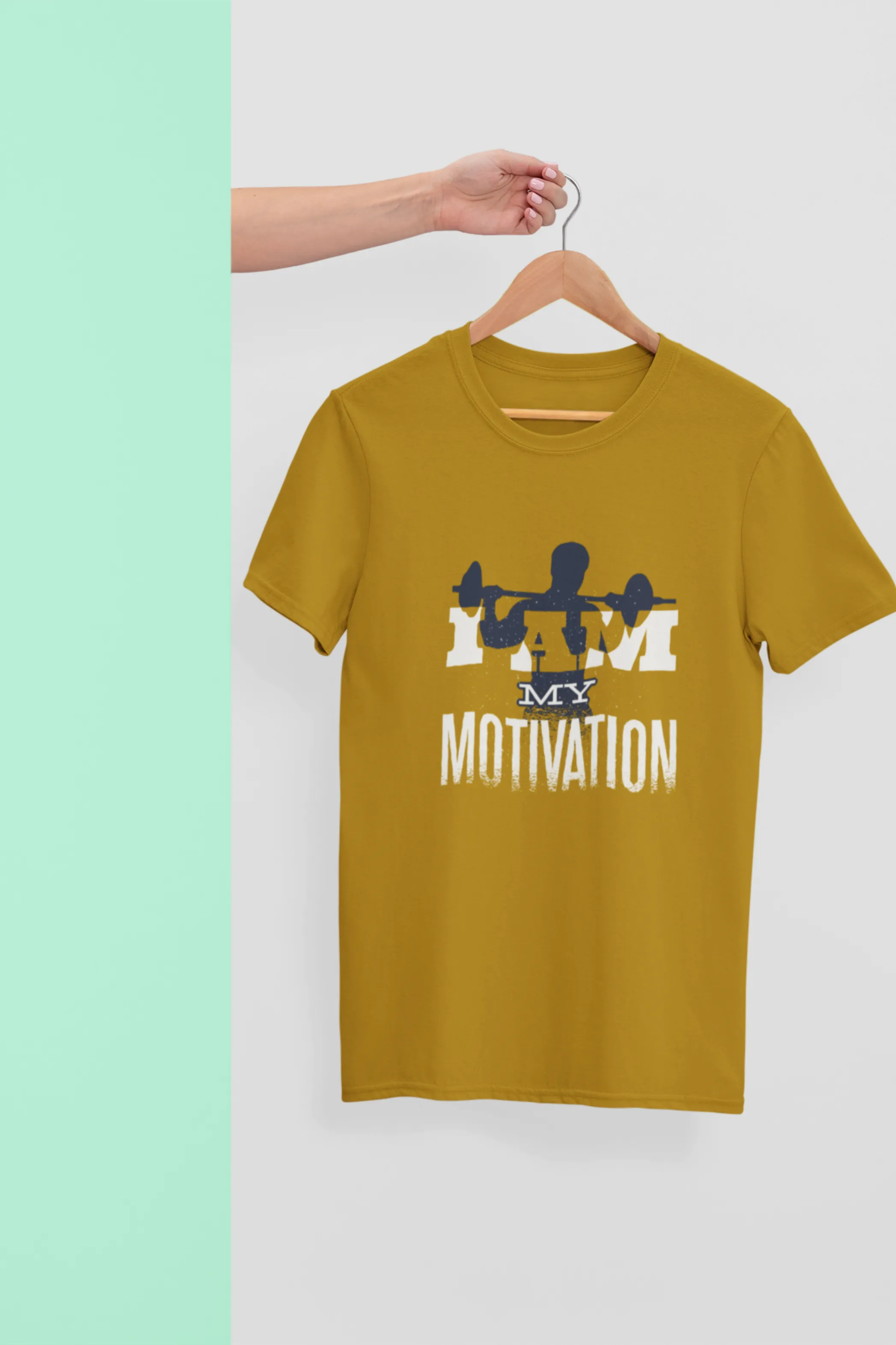 I Am My Motivation Printed Oversized T-shirt for Men