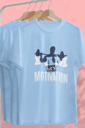 I Am My Motivation Printed Oversized T-shirt for Men