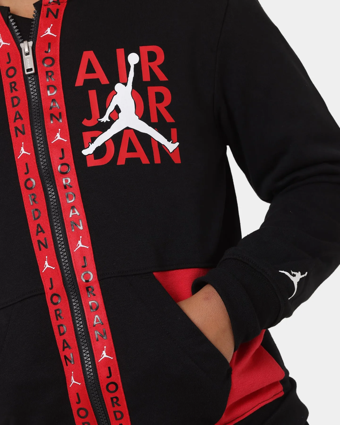 Jordan Kids' Vertical Tape Full Zip Hoodie Black