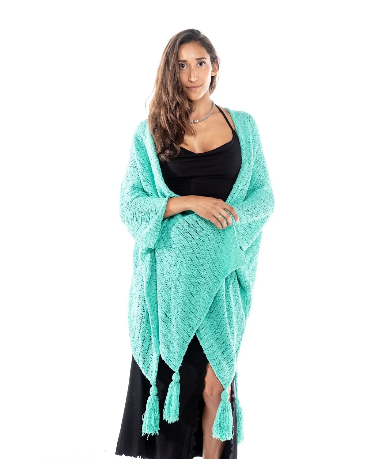 Knitted Open Front Top Shawl Line